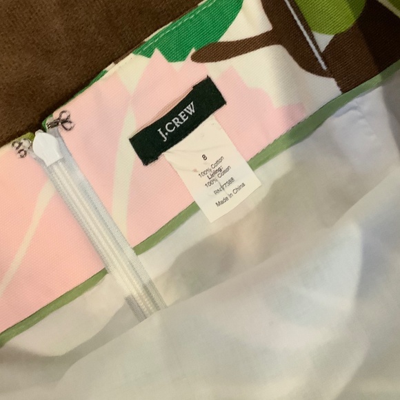 Vintage J Crew Strapless Pink Green Brown Dress Sz 8 - Picture 3 of 9